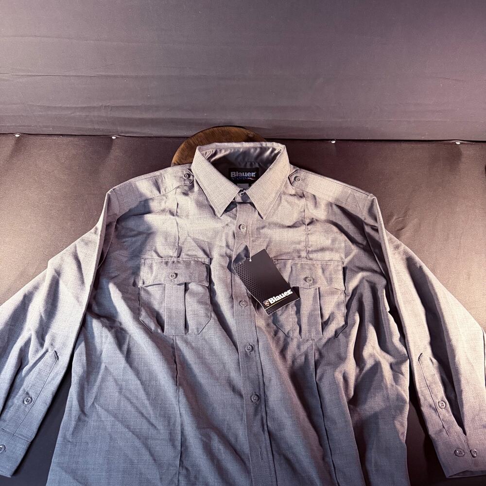 Blauer 8450 Long Sleeve Shirt Size 2XL 18/33 Class A Uniform Button-Up Grey